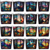 Load image into Gallery viewer, 99 Stained Glass Camping Tumbler Wrap Bundle Jpg
