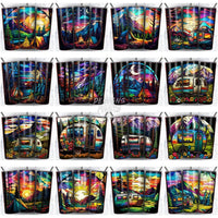 Load image into Gallery viewer, 99 Stained Glass Camping Tumbler Wrap Bundle Jpg
