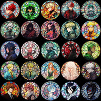 Load image into Gallery viewer, 99 Stained Glass Popular Anime Heroes Designs Bundle PNG
