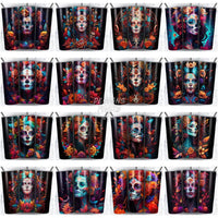 Load image into Gallery viewer, 99 Sugar Skull Lady Tumbler Wrap Bundle Jpg
