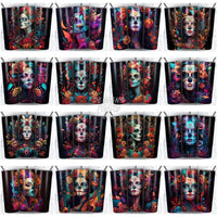 Load image into Gallery viewer, 99 Sugar Skull Lady Tumbler Wrap Bundle Jpg
