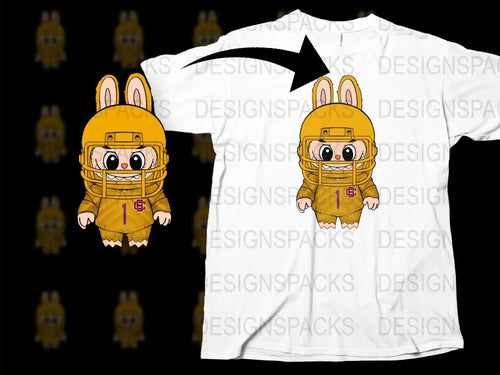 Cute Cartoon Bunny T-Shirt, Kids Yellow Rabbit Graphic Tee, Unisex Children's Clothing