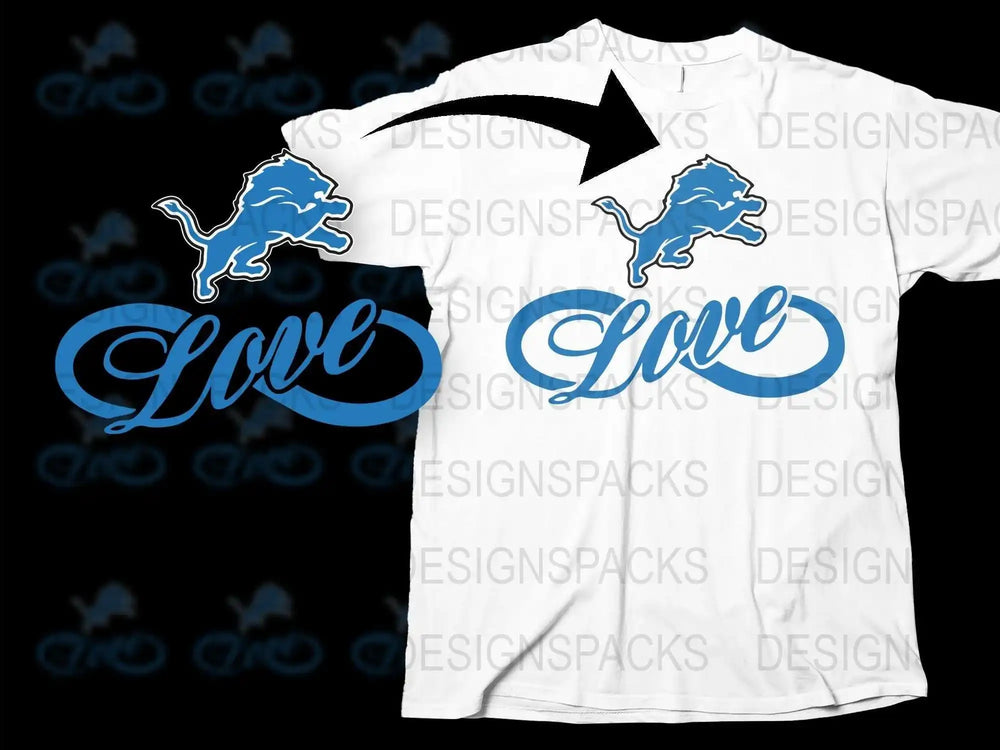 Detroit Lions Love Sports Fan T-Shirt, Graphic Football Team Support Tee, Unisex Casual Apparel