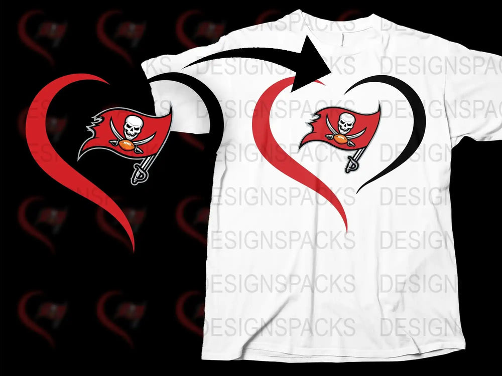 Pirate Heart Graphic T-Shirt, Skull and Crossbones, Red and White, Cool Unisex Pirate Tee, Trendy Summer Fashion, Novelty Shirt Gift
