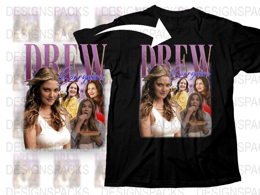Drew Barrymore Retro Style T-Shirt, Vintage Graphic Tee, 90s Celebrity Fashion, Women's Casual Top