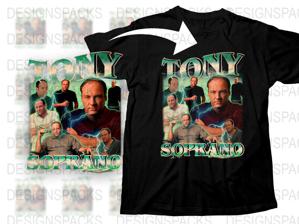 Tony Soprano T-Shirt, Classic TV Show Graphic Tee, Vintage Style Fan Merchandise, Multiple Poses Design, Gift for Series Fans