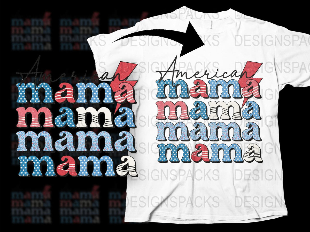 Mama Hand Lettered T-Shirt Design, Colorful Mom Typography Tee, Mother's Day Gift Idea