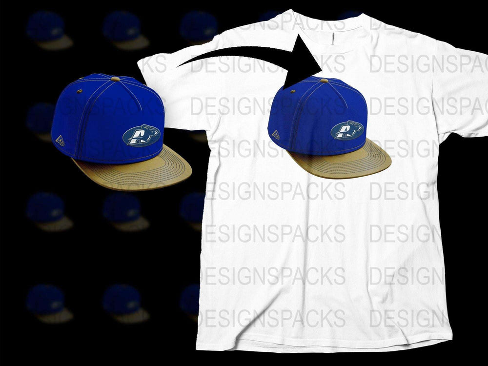 Royal Blue Snapback Cap and White T-Shirt Set with Logo, Casual Sports Apparel