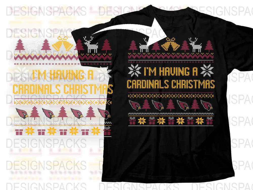 Cardinals Christmas T-Shirt, Festive Holiday Graphic Tee, Ugly Sweater Design, Winter Apparel