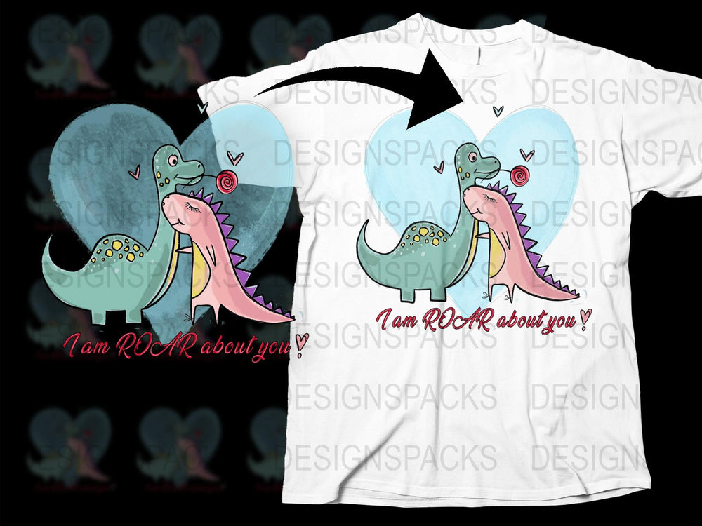 Cute Dinosaur Love T-Shirt, I Am Roarck About You, Romantic Graphic Tee, Couple Gift Idea, Unique Valentine's Day Shirt