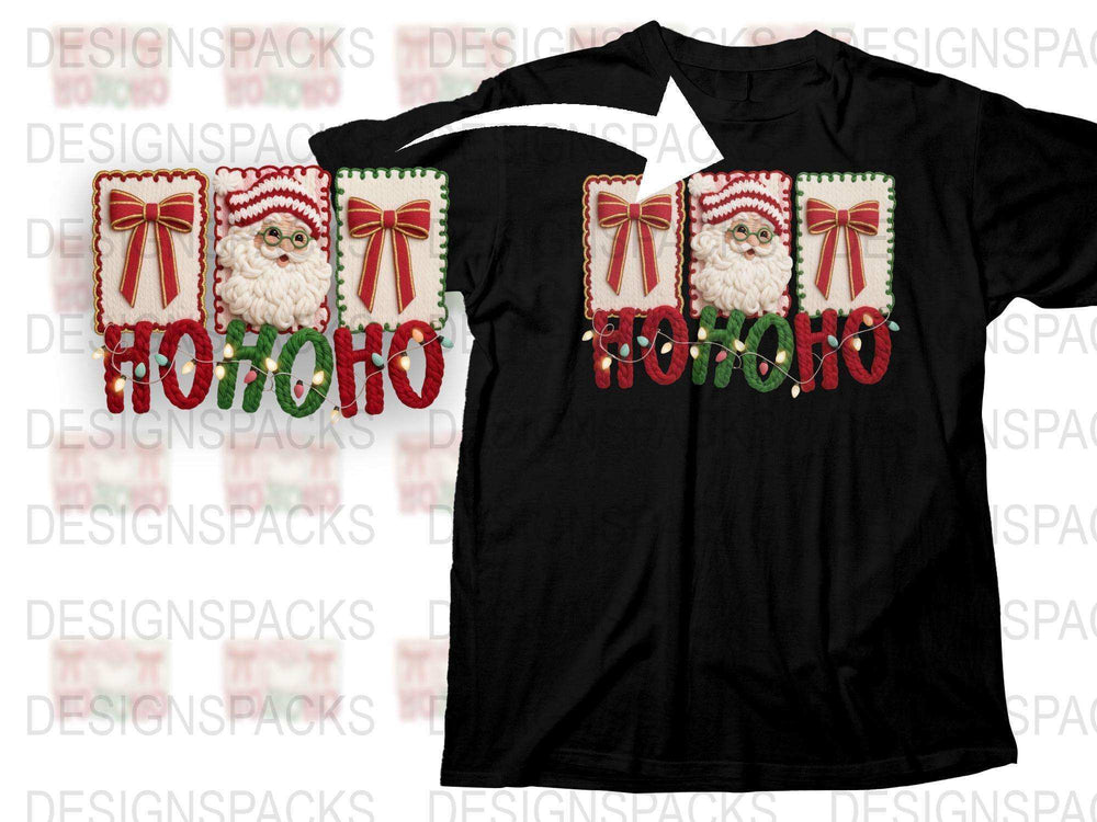 Festive Santa Claus Ho Ho Ho Christmas T-Shirt, Holiday Graphic Tee, Unique Yuletide Apparel, Gift Idea