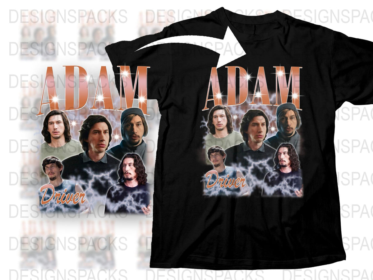 Adam Driver Graphic T-Shirt, Multiple Poses Print, Celeb Themed Tee, Pop Culture Apparel, Unisex Fashion, Gift for Fans