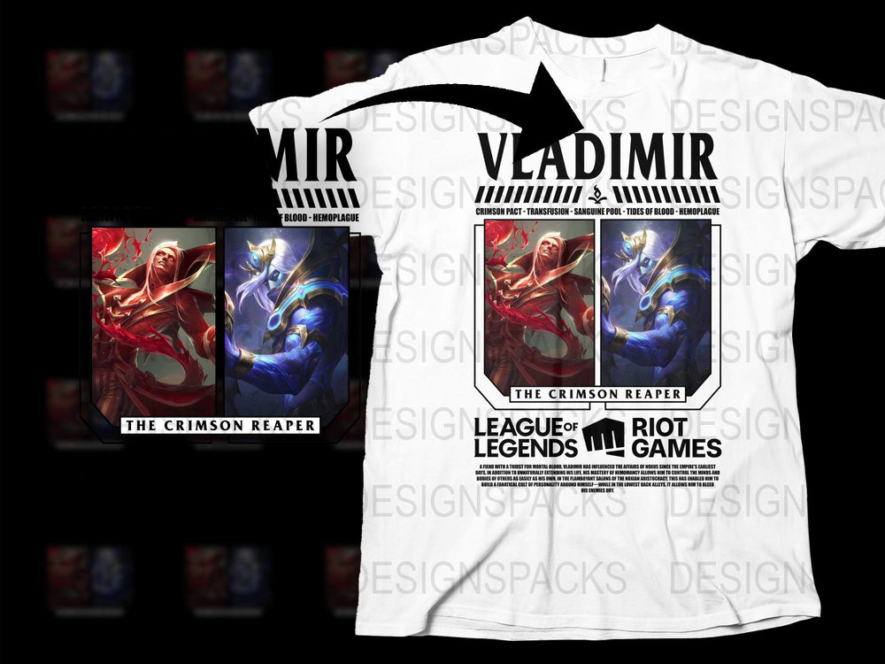 League of Legends Vladimir T-Shirt, The Crimson Reaper Graphic Tee, Gaming Apparel, Fan Merchandise