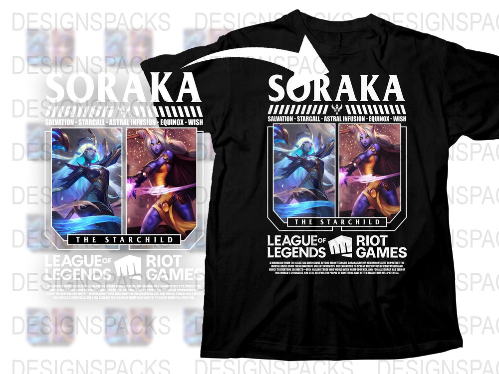 League of Legends Soraka T-Shirt, The Starchild Graphic Tee, Riot Games Merch