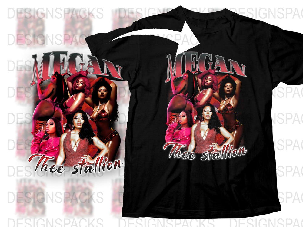 Megan Thee Stallion T-Shirt, Hip Hop Artist Graphic Tee, Black Cotton Shirt, Music Fan Apparel