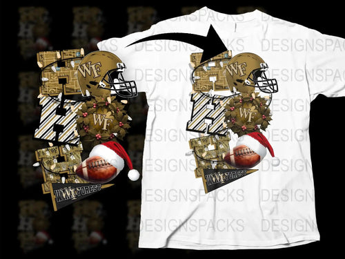 Wake Forest University Inspired Football Helmet Graphic T-Shirt, College Sports Fan Apparel, Unique Gift Idea