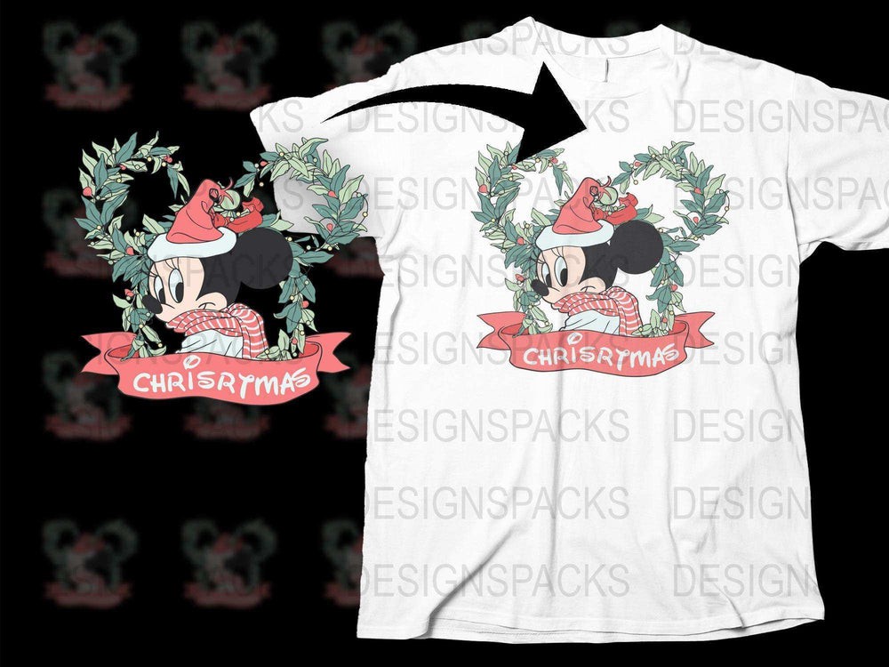 Festive Mickey Mouse Christmas T-Shirt, Holiday Graphic Tee, Disney Character Apparel, Kids and Adults Sizes