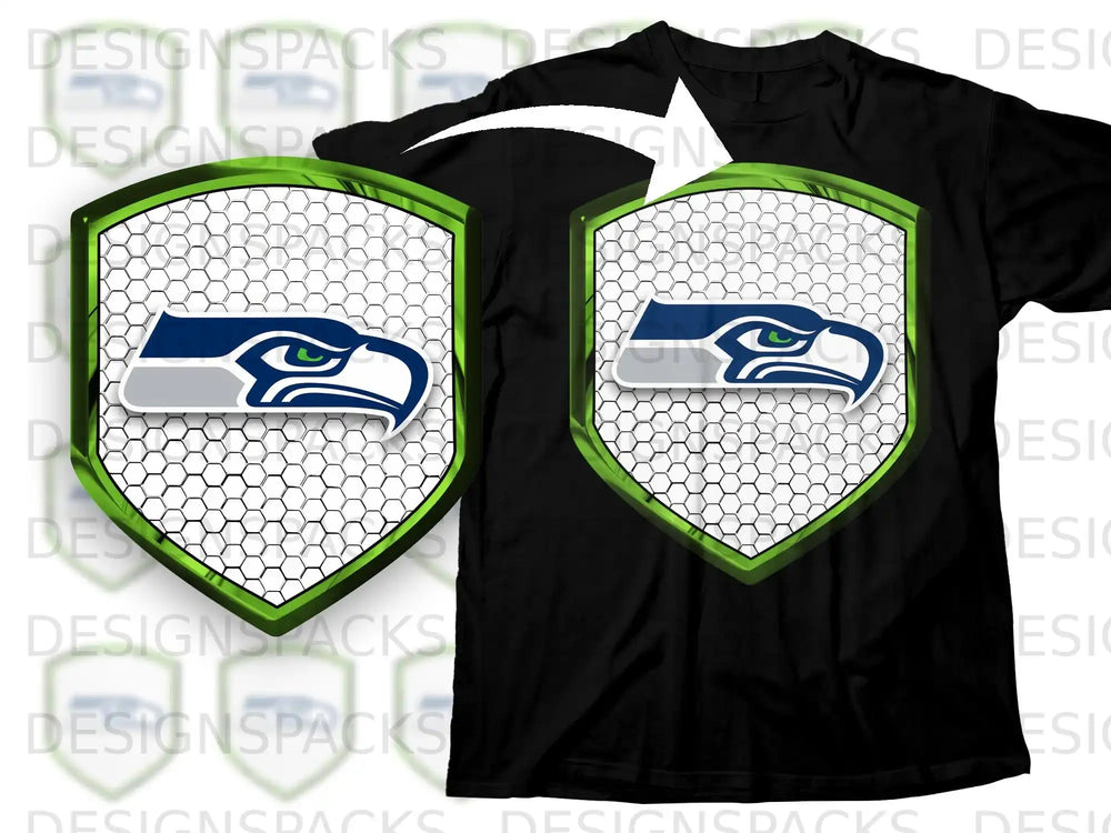 Seattle Football Team Logo Hexagonal Shield T-Shirt