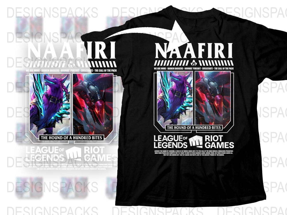 League of Legends Naafiri T-Shirt, The Hound of a Hundred Bites, Gaming Apparel, Riot Games Merchandise