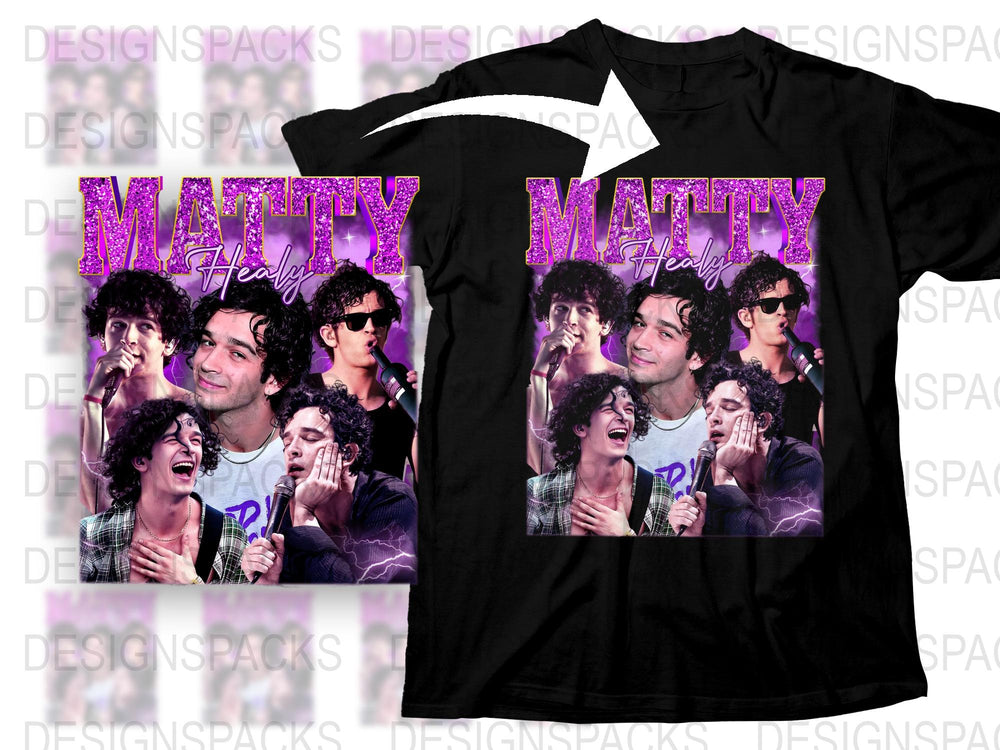 Vintage Style Matty Healy T-Shirt, The 1975 Band Tee, Retro Music Fan Apparel, Unisex Black Shirt