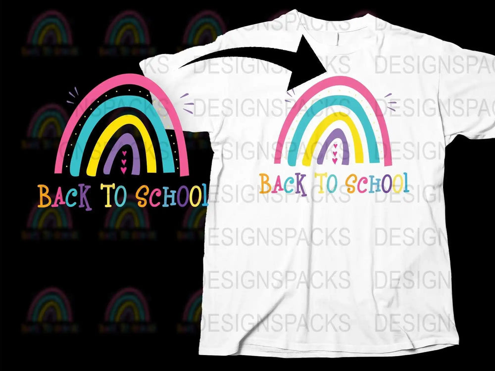 Colorful Back to School Rainbow Graphic T-Shirt, Kids Vibrant Casual Tee, Fun School Wear