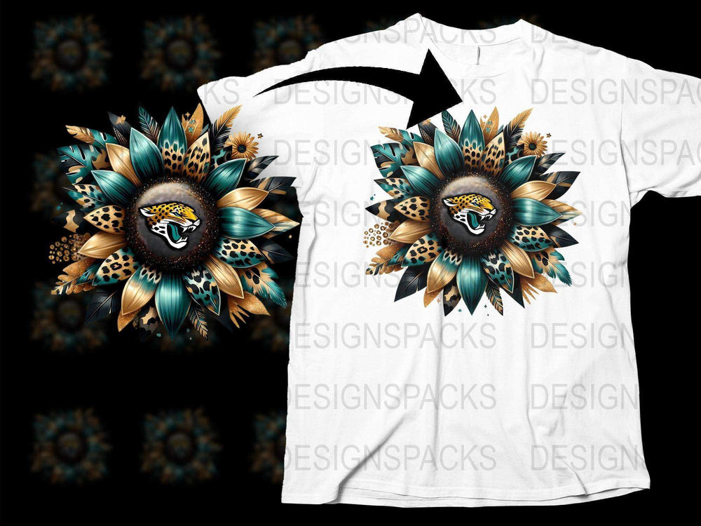 Floral Tiger Graphic T-Shirt Sunflower Leopard Print Unisex Fashion Tee Casual Summer Top Unique Wildlife Design Gift