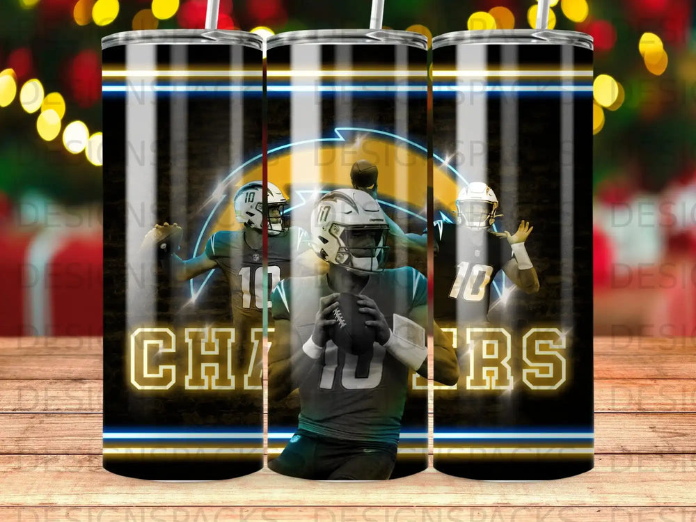 Carolina Panthers football player in uniform with team name and logo.
