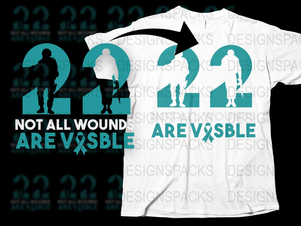 Men's Graphic T-Shirt 'Not All Wounds Are Visible' PTSD Awareness, Mental Health Support Tee