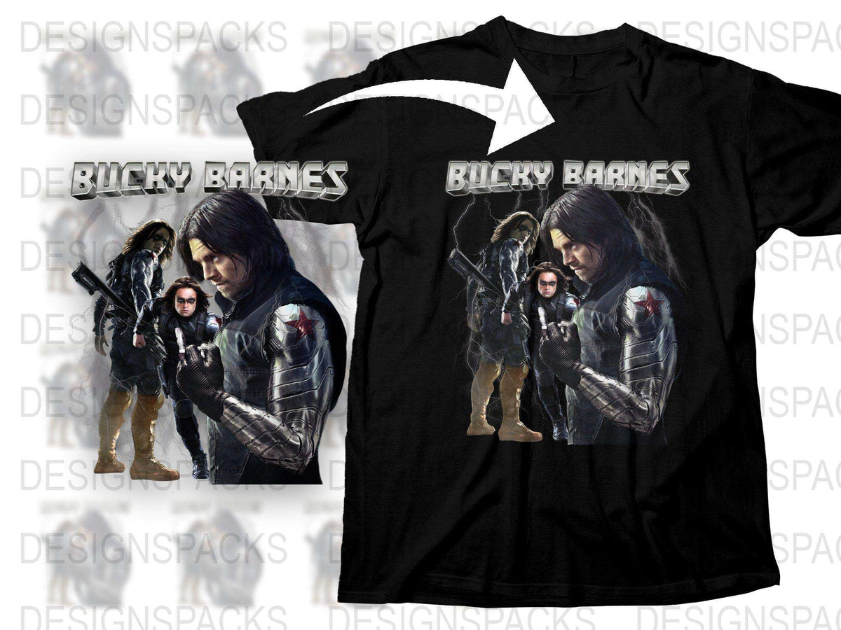 Bucky Barnes Graphic T-Shirt, Winter Soldier Fan Apparel, Marvel Superhero Tee, Unique Movie Character Design Shirt, Cool Gift Idea