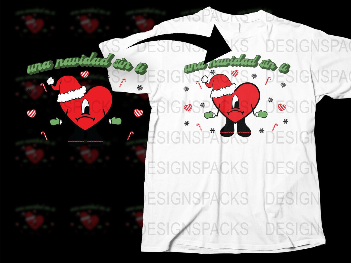 Funny Christmas T-Shirt, Heartbroken Santa Emoji, Festive Holiday Tee, Unique Xmas Gift Idea