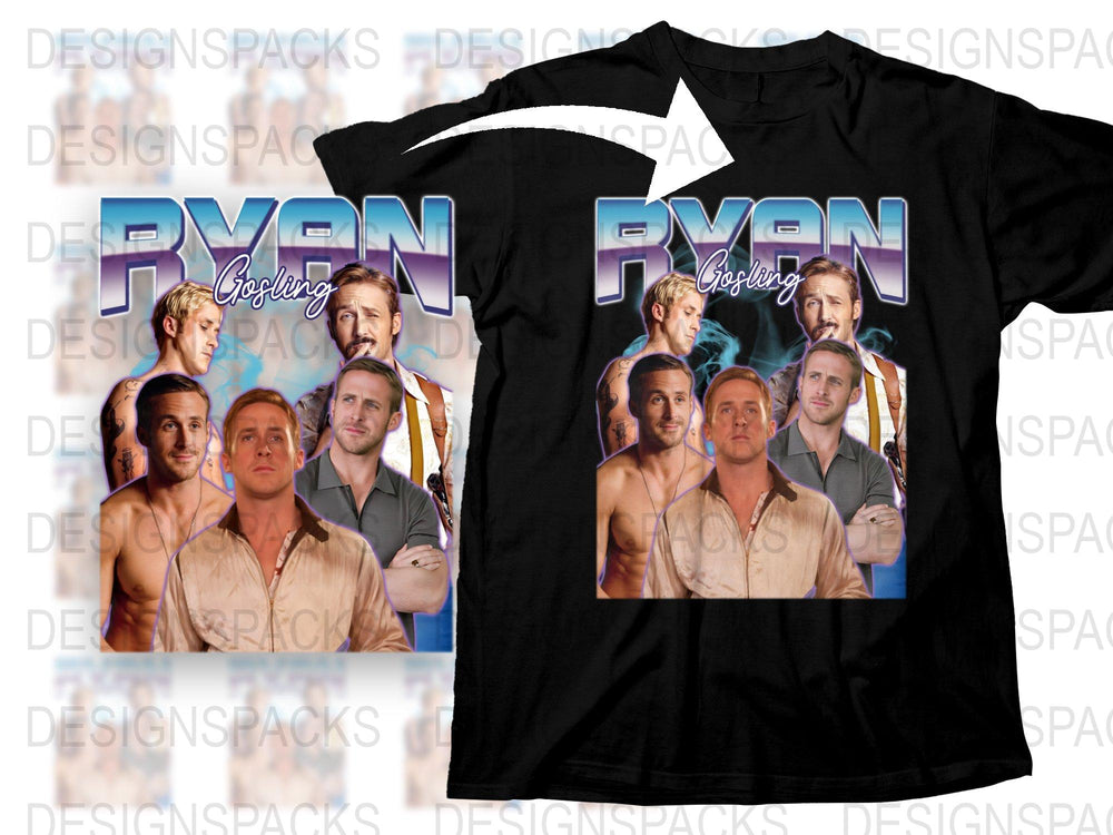 Men's Graphic Tee, Vintage Movie Star Collage, Black T-shirt, Retro Pop Culture, Fashionable Casual Wear, Gift for Him