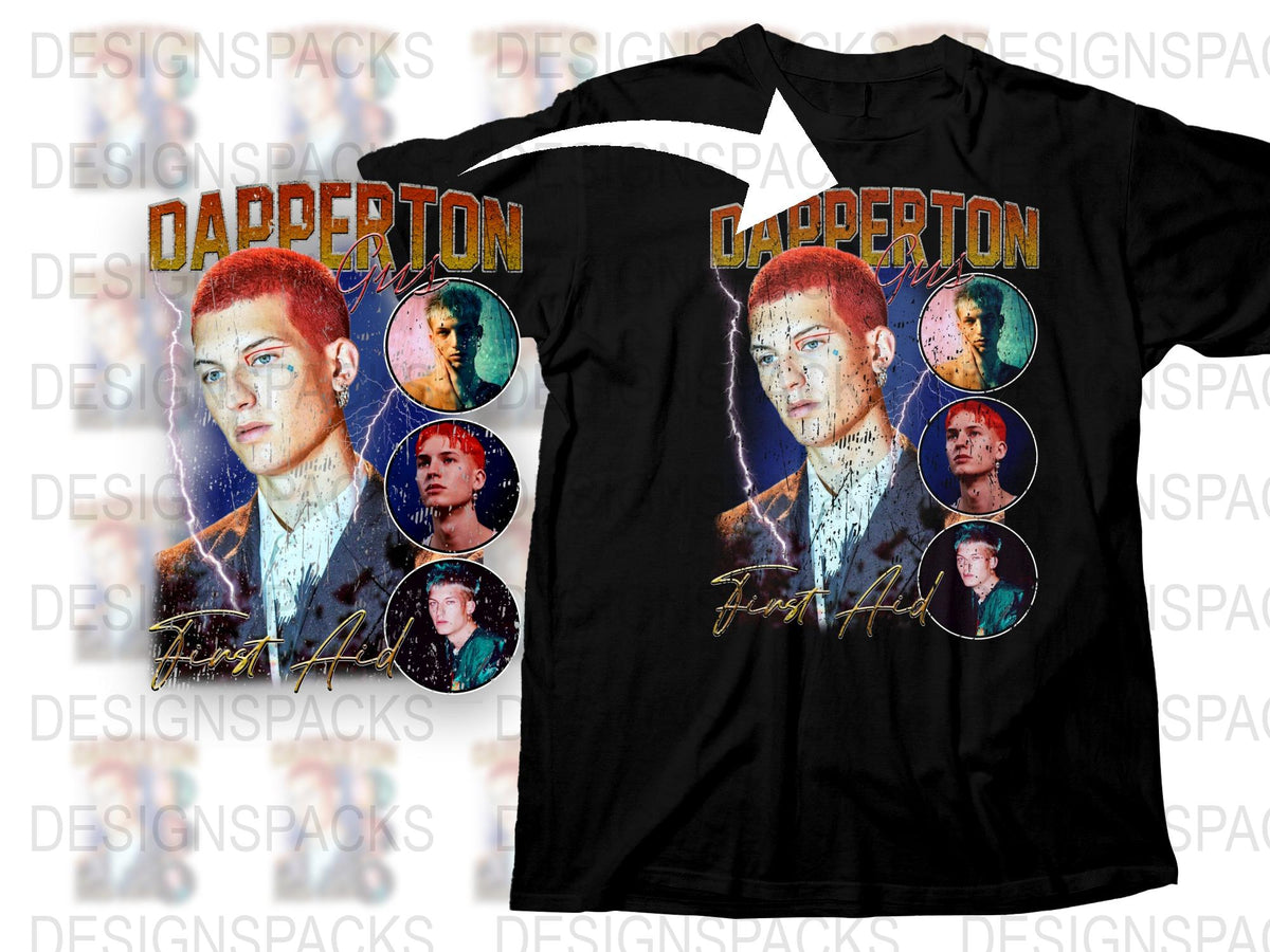 Dapperton Band Graphic T-Shirt, Vintage Retro Style Tee, Music Fan Concert Shirt, Colorful Pop Art Design Fashion Clothing