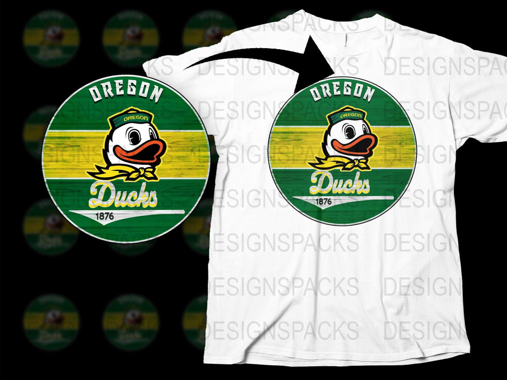 Oregon Ducks T-Shirt 1876 Vintage Logo, College Sports Fan, Green and White Graphic Tee, Unisex Apparel