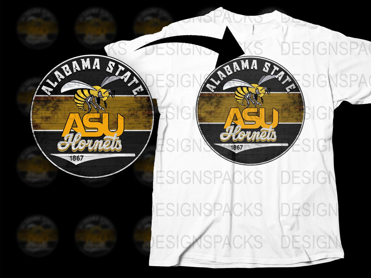 Alabama State Hornets T-Shirt, ASU Vintage Logo, College Graphic Tee, 1867 Athletic Apparel