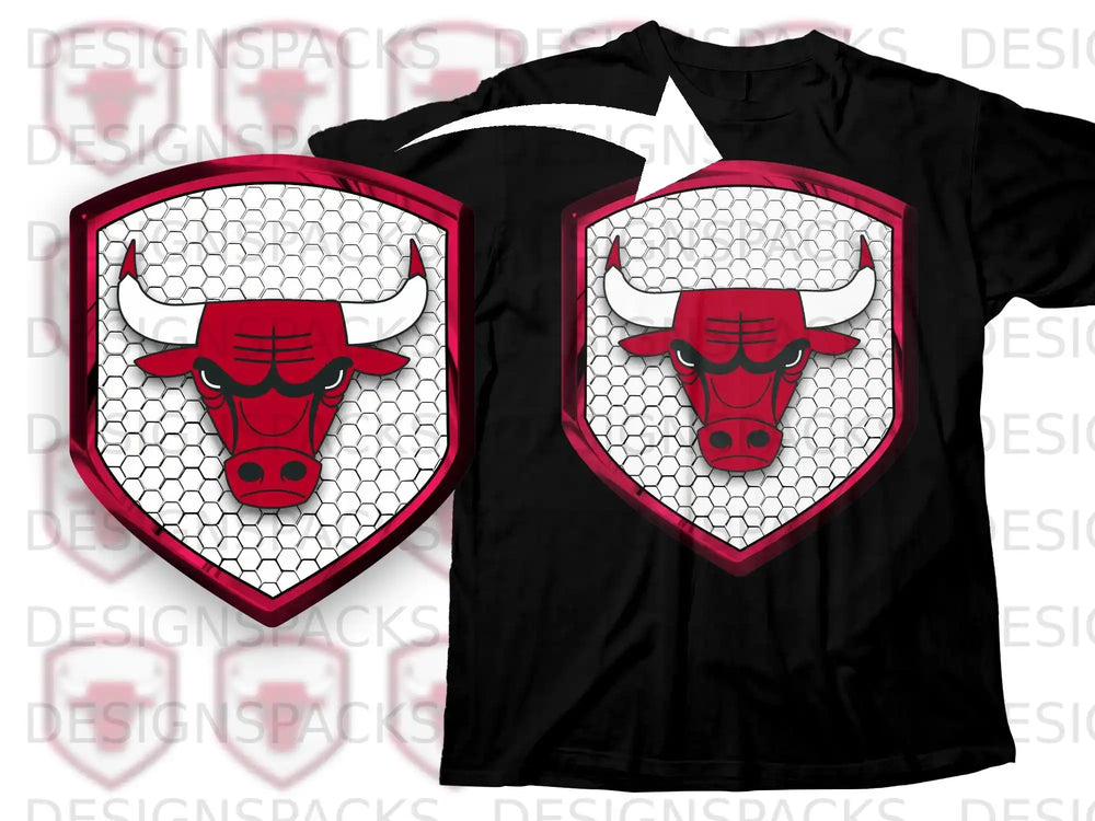 Red Bull Honeycomb Shield Graphic T-shirt Design