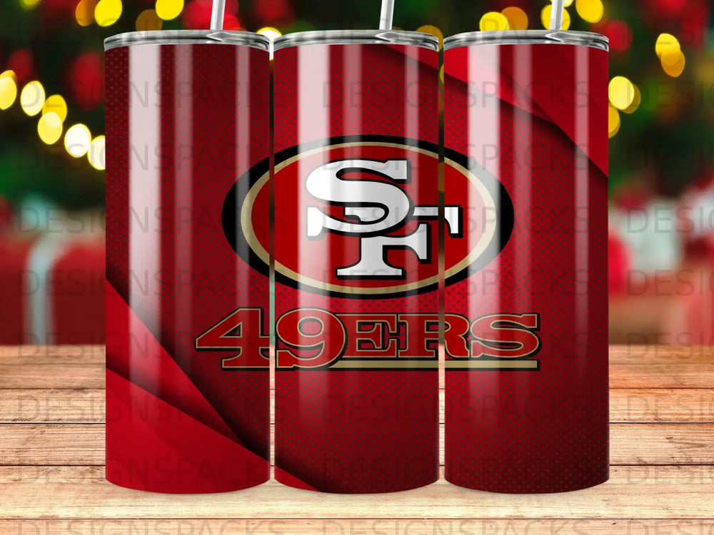 San Francisco 49ers Logo Red Dotted Design Tumbler product type