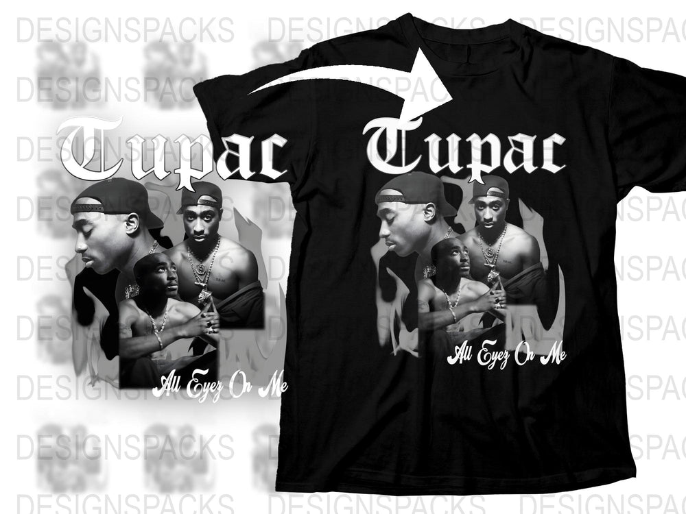 Tupac T-Shirt, Vintage Hip Hop Tee, All Eyez On Me, 90s Rap Clothing, Unisex Graphic Shirt
