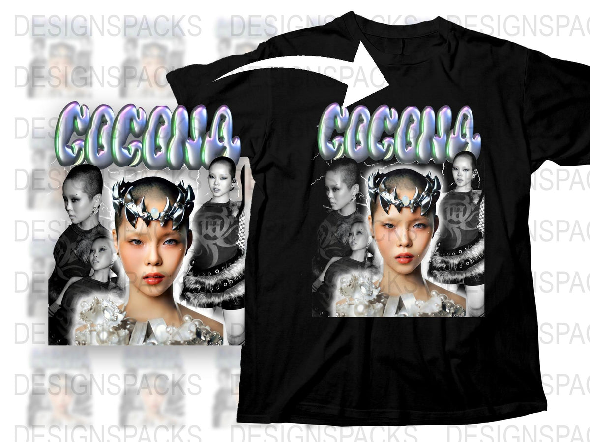 Unique Cacina Graphic T-Shirt, Futuristic Fashion, Black Tee with Bold Face Print, Artistic Apparel, Street Style Clothing