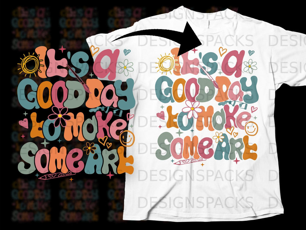 It's a good day to make some art with groovy lettering and art supplies.
