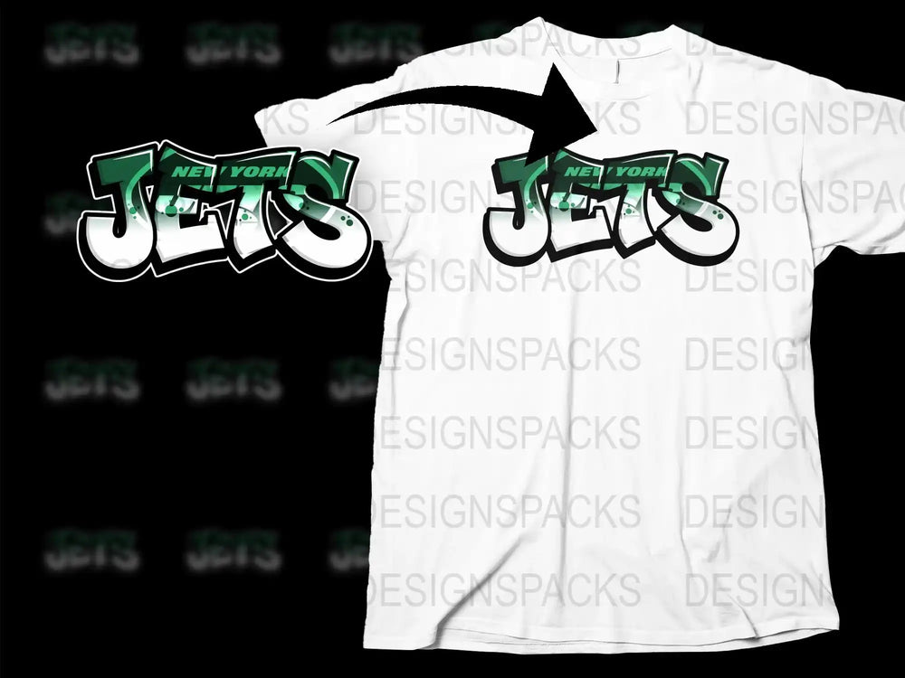 New York Jets Inspired Graphic T-Shirt, Sports Fan Apparel, Casual Streetwear, Unisex White Tee