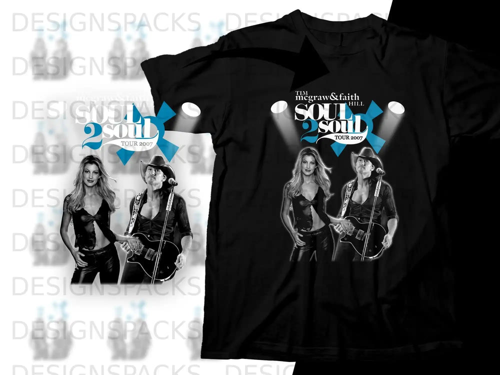 Tim McGraw and Faith Hill Soul 2 Soul Tour 2007 t-shirt graphic.