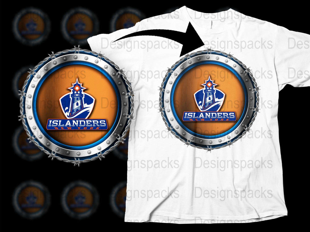 New York Islanders Drum Design T-Shirt, Unique Hockey Fan Apparel, Sports Team Graphic Tee