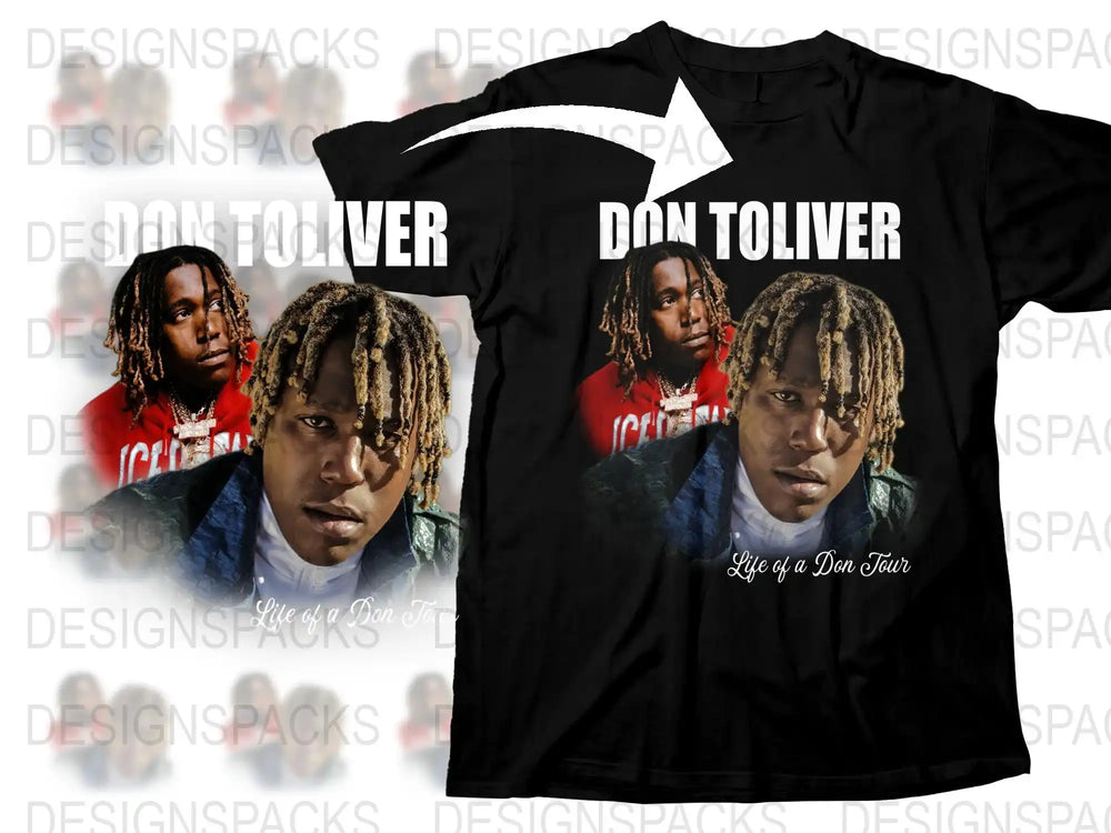 Don Toliver Graphic T-Shirt, Life of a Don Tour Merch, Hip Hop Fan Apparel, Black Cotton Tee
