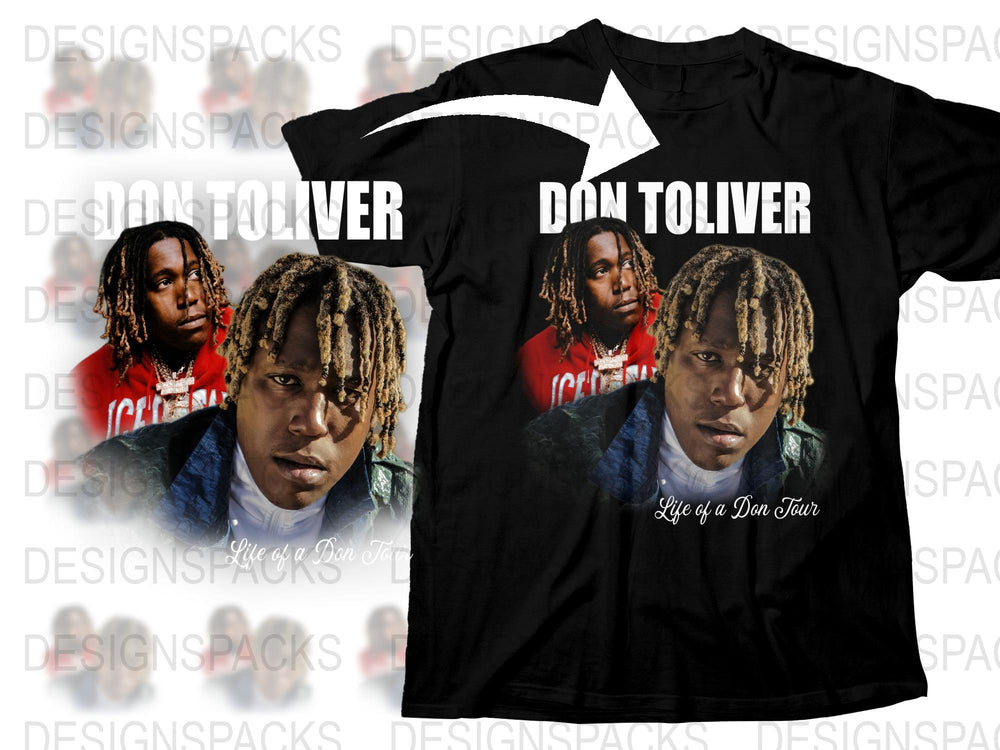 Don Toliver Graphic T-Shirt, Life of a Don Tour Merch, Hip Hop Fan Apparel, Black Cotton Tee