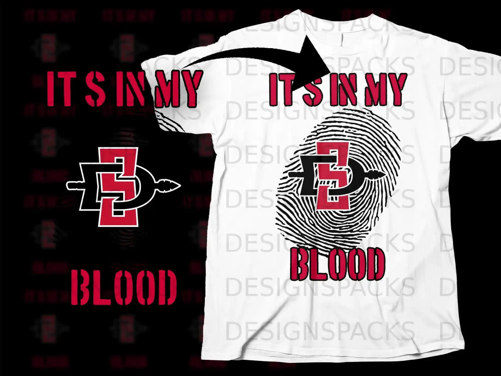 It's In My Blood Fingerprint Design T-shirt