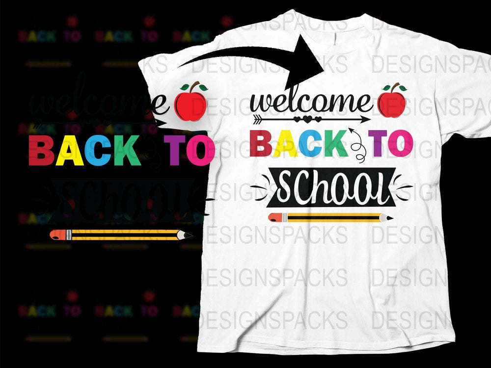 Back to School T-Shirt, Welcome Graphic Tee, Teacher Gift, Colorful Apple Design, Unisex School Shirt