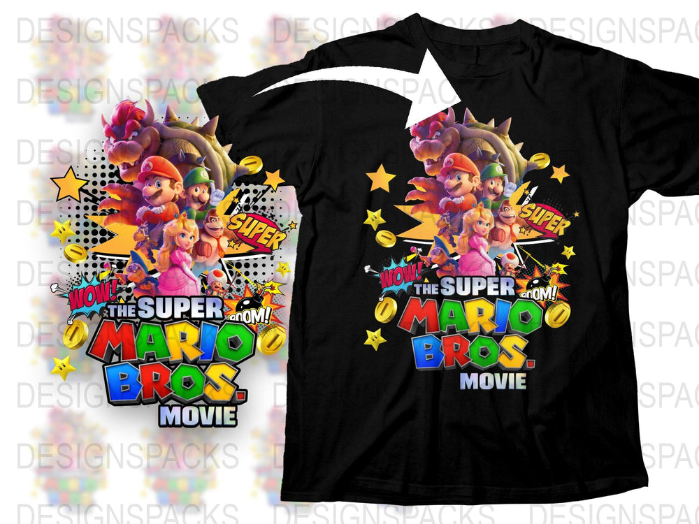 Super Mario Bros Movie T-Shirt, Colorful Graphic Tee, Nintendo Fan Apparel, Unisex Adult Clothing Sizes