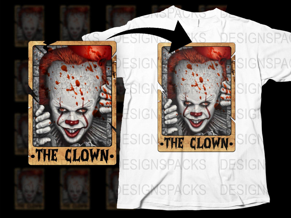 Scary Clown Graphic T-Shirt, Horror Movie Fan Tee, Unique Halloween Costume Top, Unisex Adult Clothing
