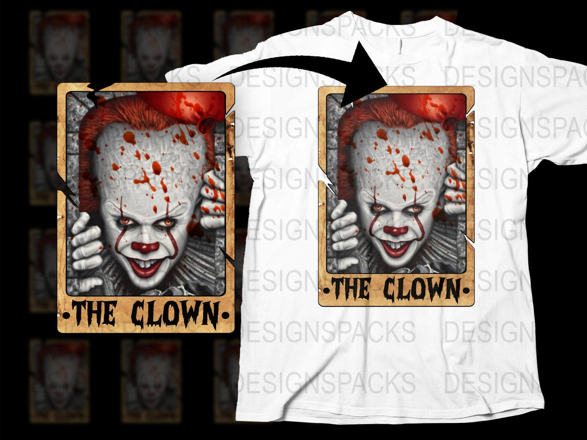 Scary Clown Graphic T-Shirt, Horror Movie Fan Tee, Unique Halloween Costume Top, Unisex Adult Clothing
