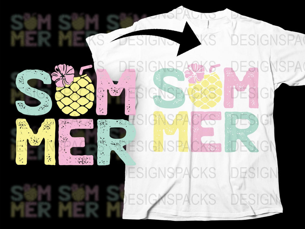 Summer Pineapple T-Shirt, Colorful Tropical Fruit Graphic Tee, Unisex Casual Wear